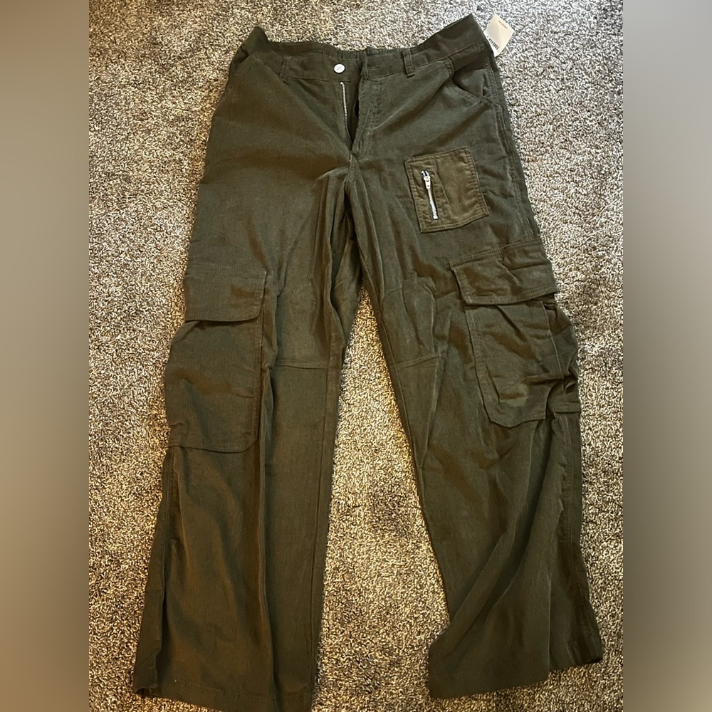 NWT Green Corduroy Cargos